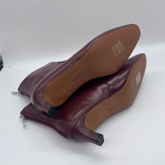 NEW Madewell The Dimes Kitten Heel Boots Women 9 Burgundy Deep Merlot Leather - Picture 5 of 7